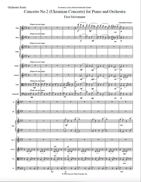 Piano Concerto No. 2 (Orch. Score & Parts) e-Print