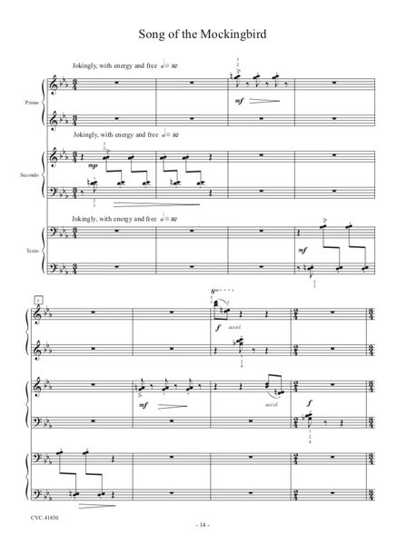 Song of the Mockingbird (1 Piano, 6 Hands - Digital)