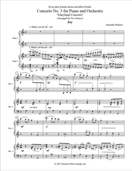 Piano Concerto No. 3 -"Maryland Concerto" (Digital)