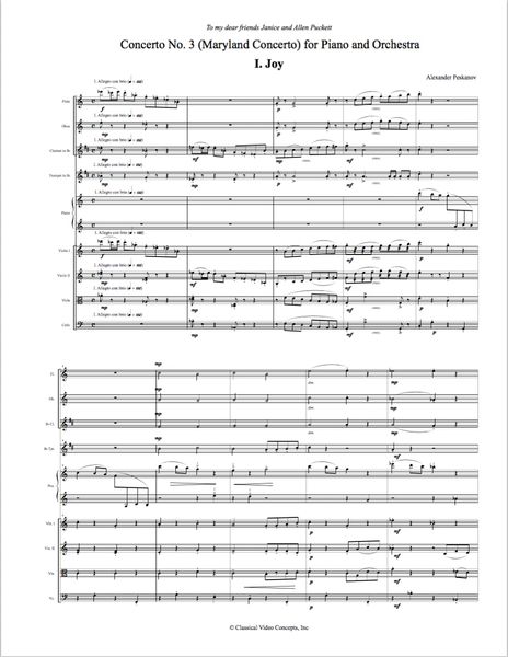 Piano Concerto No. 3 (Orch. Score & Parts) Digital