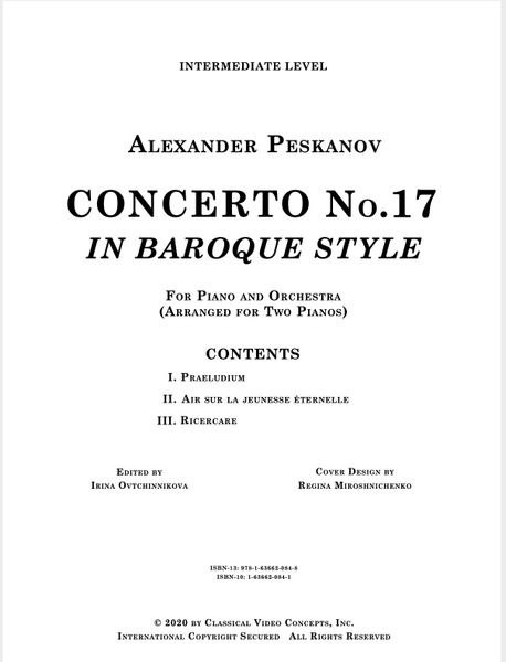 Piano Concerto No. 17 In Baroque Style (Digital)