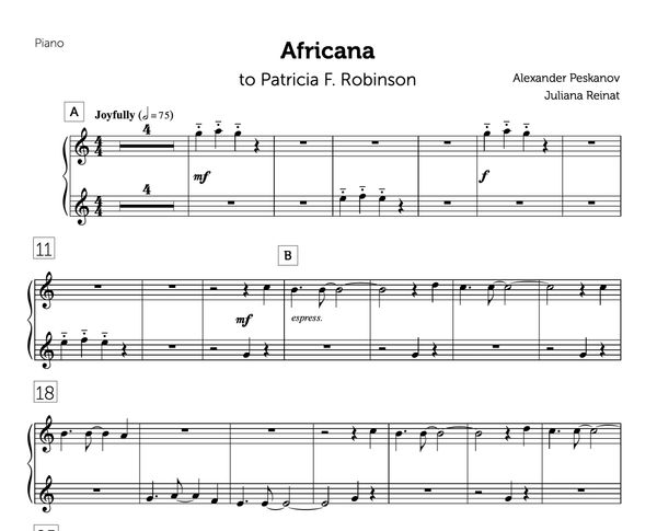 Africana - (Piano Solo Only/Orchestra Version -Digital)