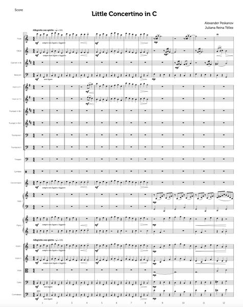 Little Concertino in C for Piano and Chamber Orchestra (Digital)