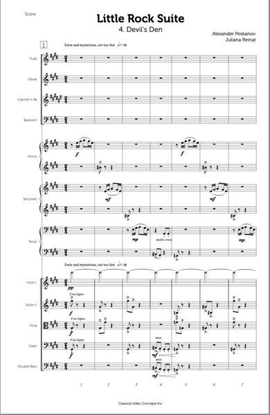 Devil's Den (1 Piano, 6 Hands and Chamber Orchestra-Digital)