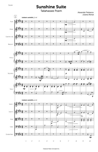 Tallahassee Poem (1 Piano, 6 Hands and Chamber Orchestra-Digital)