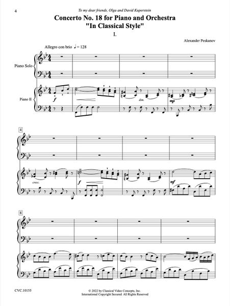 Piano Concerto No. 18 "In Classical Style" Digital