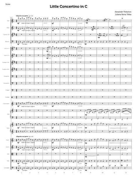 Piano Concerto No. 19, I .Concertino in C (Orchestra Score and Parts) Digital