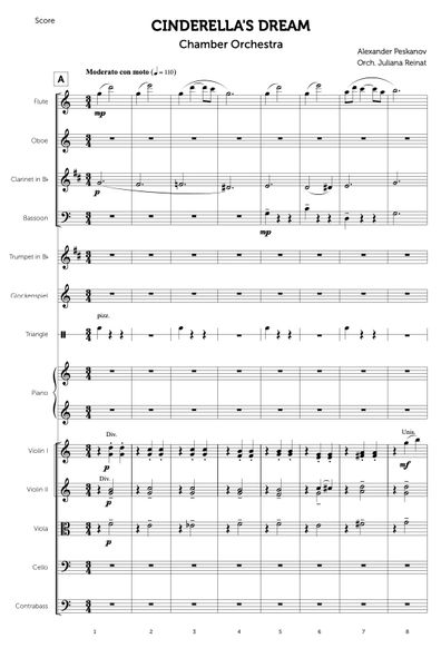 Piano Concerto No. 19, II. Cinderella's Dream (Orchestra Score and Parts) Digital