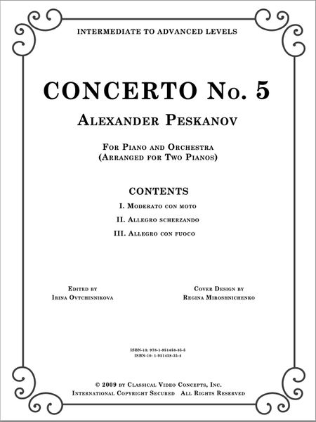 Piano Concerto No. 5 (2nd Edition - Arr. for 2 Pianos-Digital)