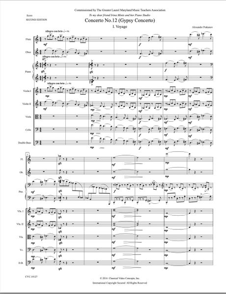 Piano Concerto No. 12 "Gypsy Concerto" (2nd Edition-Orchestra Score & Parts)