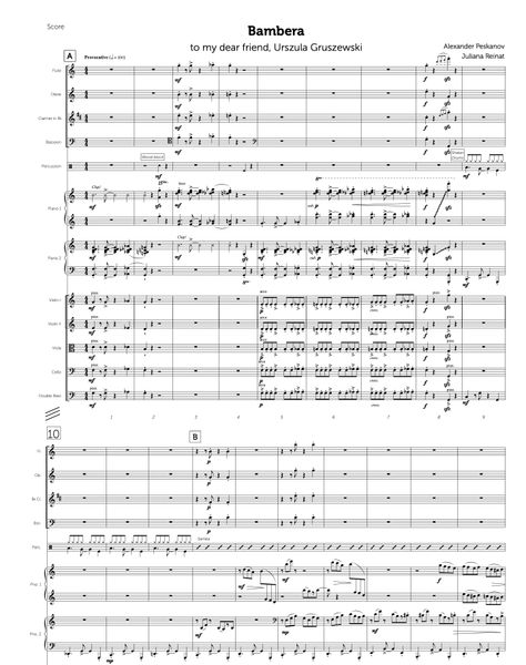 Bambera for Piano Duet and Orchestra (Score and Parts)