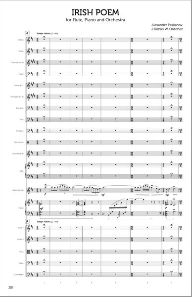 Irish Poem for Flute, Piano and Orchestra (Score and Parts-Digital)