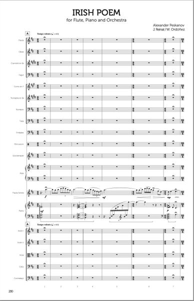 Irish Poem for Flute, Piano and Orchestra (Score and Parts-Digital)