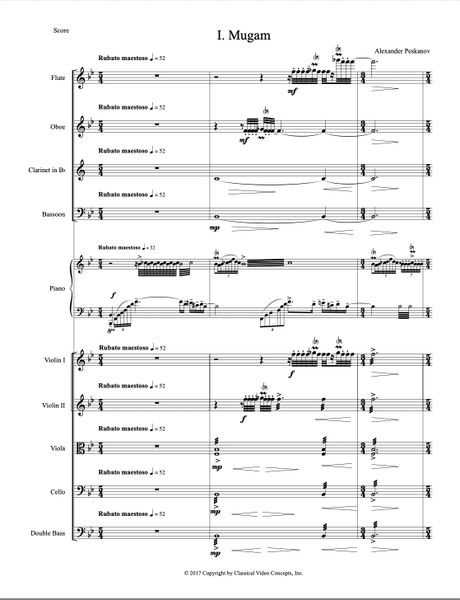 Azery Rhapsody - I. Muğam (Chamber Orchestra Score and Parts) Digital