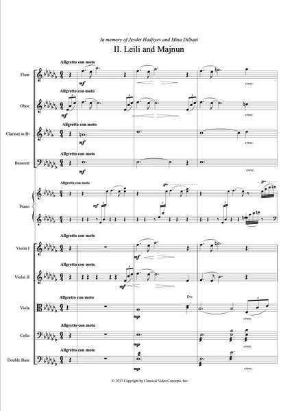 Azery Rhapsody - II. Leily and Majnun (Chamber Orchestra Score and Parts) Digital