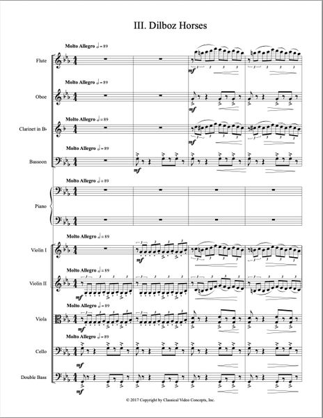 Azery Rhapsody - III. Dilboz Horses (Chamber Orchestra Score and Parts) Digital
