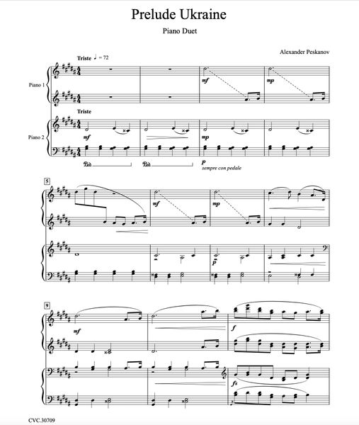 Prelude "UKRAINE" Piano Duet for 4 Hands (Digital)