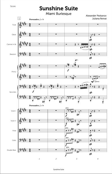 Miami Burlesque (Piano Duet) Orchestra Score and Parts