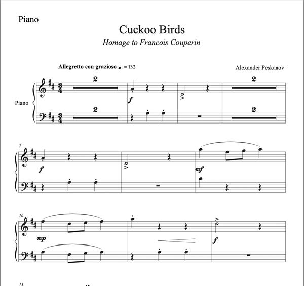 Cuckoo Birds (Piano Solo & Orchestra-Digital)