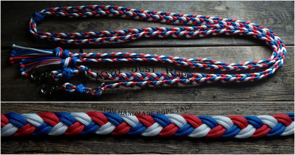 Braided Split Reins- 6 strand flat braid