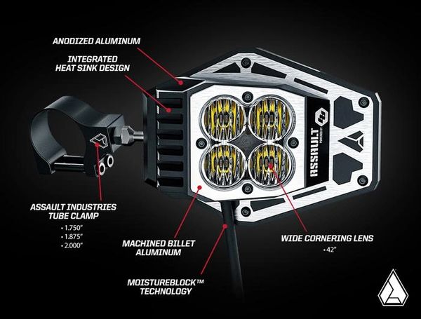 Nighthawk Assault Industries Mirrors/Baja Designs Lights LED Mirror Kit, SXS ADDICTS