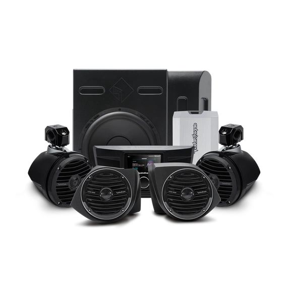 400 Watt Amplified Stereo, Front Lower Speaker, Subwoofer, and Rear