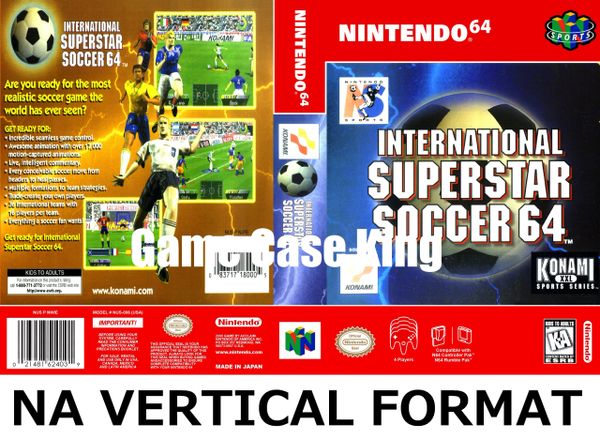 International Superstar Soccer 64 N64 Video Game Case Game Case King Custom Game Cases For Nes Snes N64 Gameboy