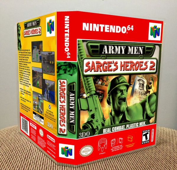 Army Men: Sarge's Heroes 2 N64 Game Case with Internal Artwork