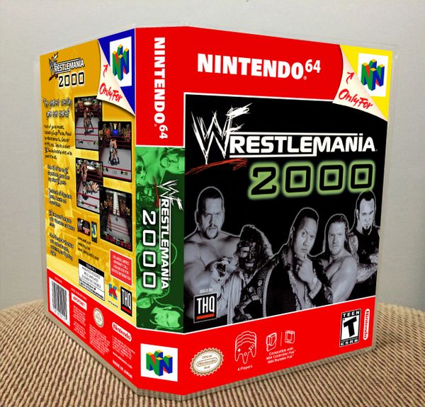 WWF WrestleMania 2000 N64 Game Case with Internal Artwork