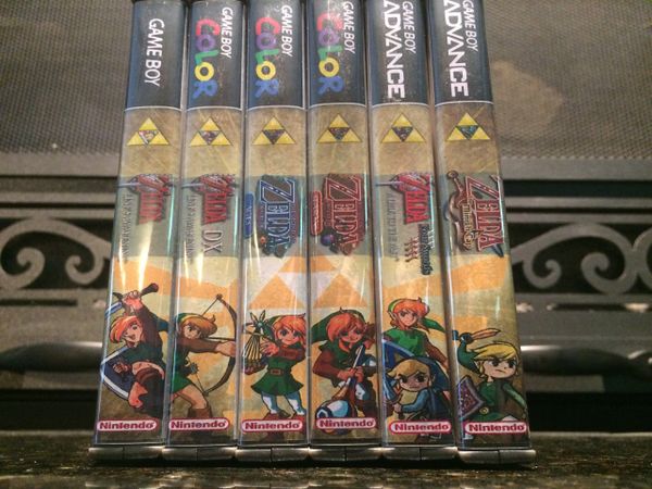 Legend of Zelda 6 Case Gameboy Lot WITH CUSTOM SPINES!