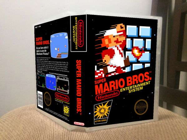 Super Mario Bros. NES Game Case with Internal Artwork