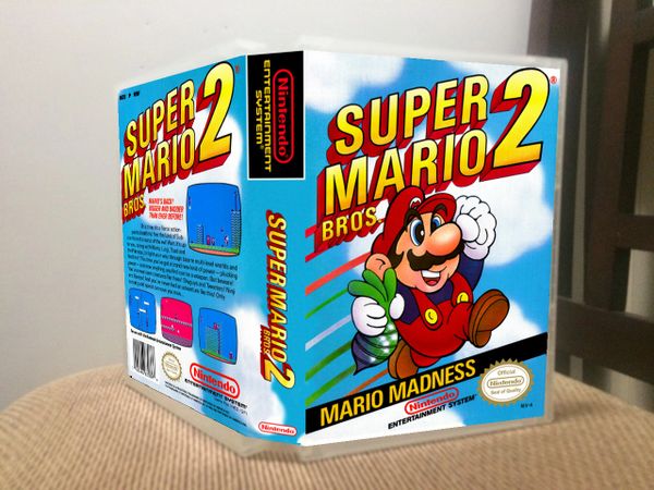Super Mario Bros. 2 NES Game Case with Internal Artwork
