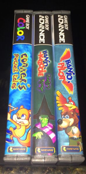 Banjo-Kazooie and Conker Gameboy Case Lot WITH CUSTOM SPINES!!!