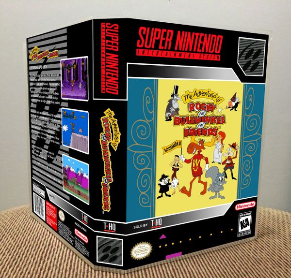 Adventures of Rocky and Bullwinkle and Friends (The) SNES Game Case with Internal Artwork