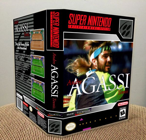 Andre Agassi Tennis SNES Game Case with Internal Artwork