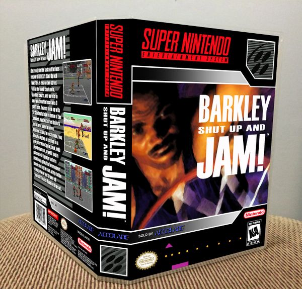 Barkley Shut Up and Jam! SNES Game Case with Internal Artwork