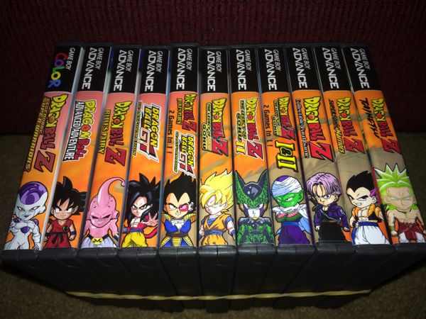 Dragon Ball Z 11 Case Gameboy Lot WITH CUSTOM SPINE!