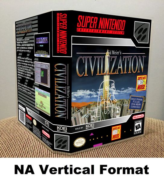 Civilization SNES game case Game Case King Custom Game Cases for