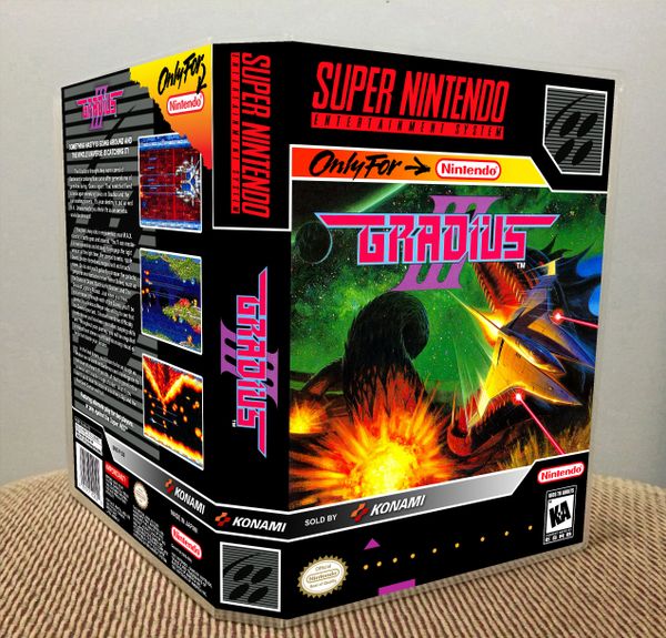 Gradius III SNES game case Game Case King Custom Game Cases for NES