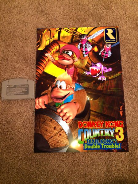 Donkey Kong Country 3 Poster (18x12 in.) Nintendo Poster | Game Case