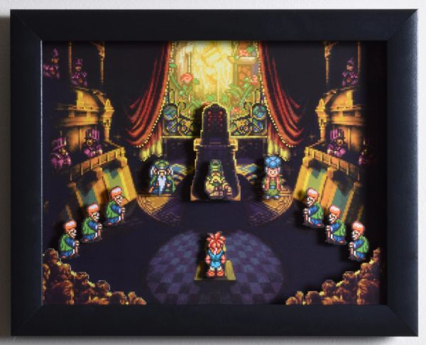 Chrono Trigger (SNES) - "The Courtroom" 3D Video Game Shadow Box with Glass Frame 10 x 12.5 inches