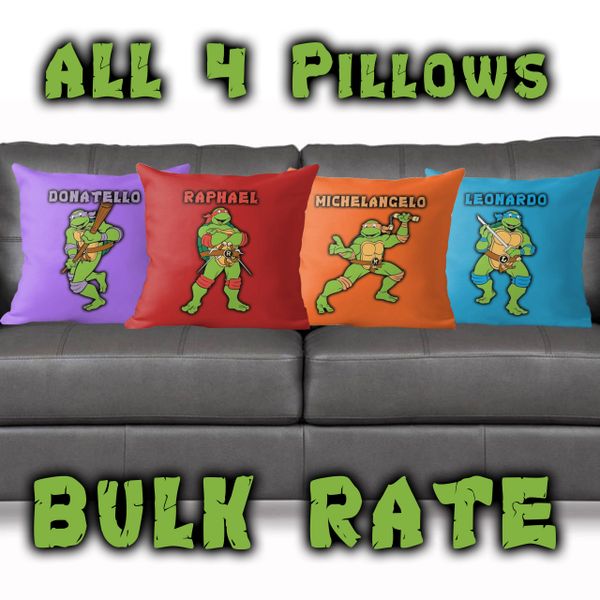 ALL 4 TMNT Pillows ~FREE SHIPPING~
