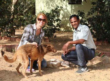Dr Lloyd at Animal Shelter, Rajasthan, India.