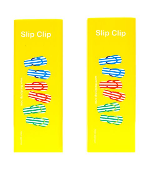 2 Slip Clips Per Pack - Perfect Beach Towel Clip - Yellow with Flip Flips