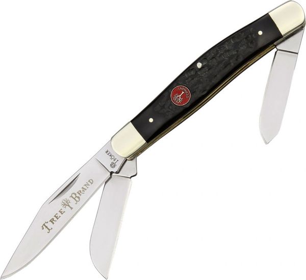 Boker Red Shield Black Jigged 3 Blade Stockman 110739