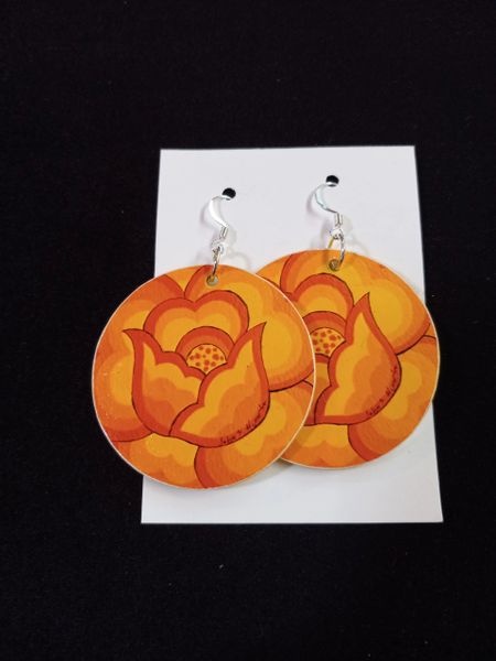 Yellow Oaxaca floral earrings