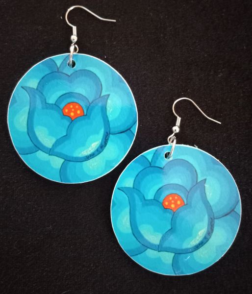 Turquoise Oaxaca floral earrings
