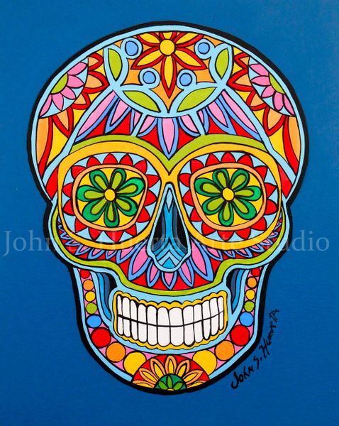 Sugar skull in blue