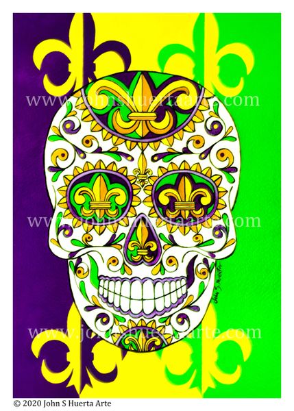 Mardi Gras Sugar skull