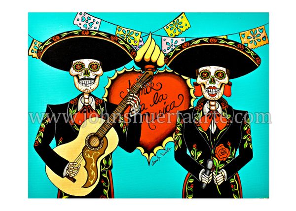 Amor a la musica art greeting card